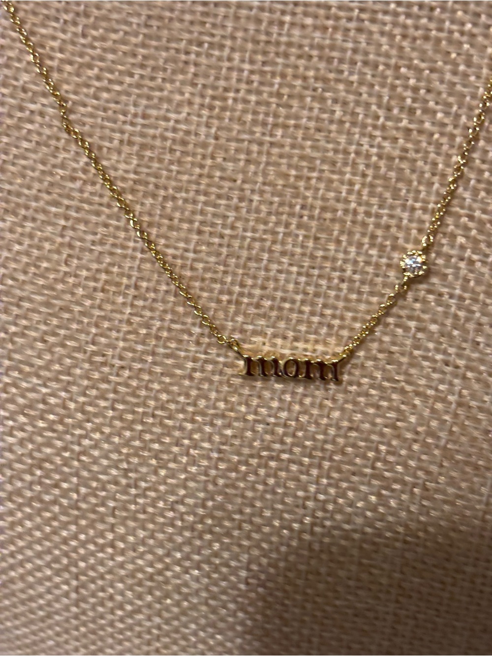 Kendra Scott Gold 'mom' Pendant Necklace with Accent Stone